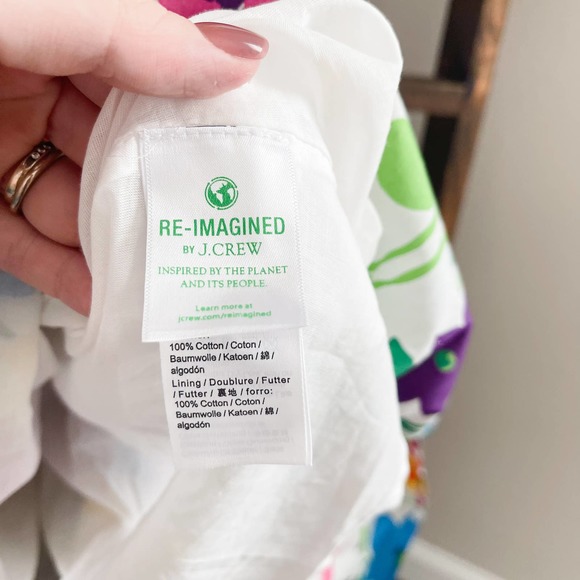 J. Crew Cotton-Poplin Button Up Dress in Vibrant Garden - Picture 11 of 12